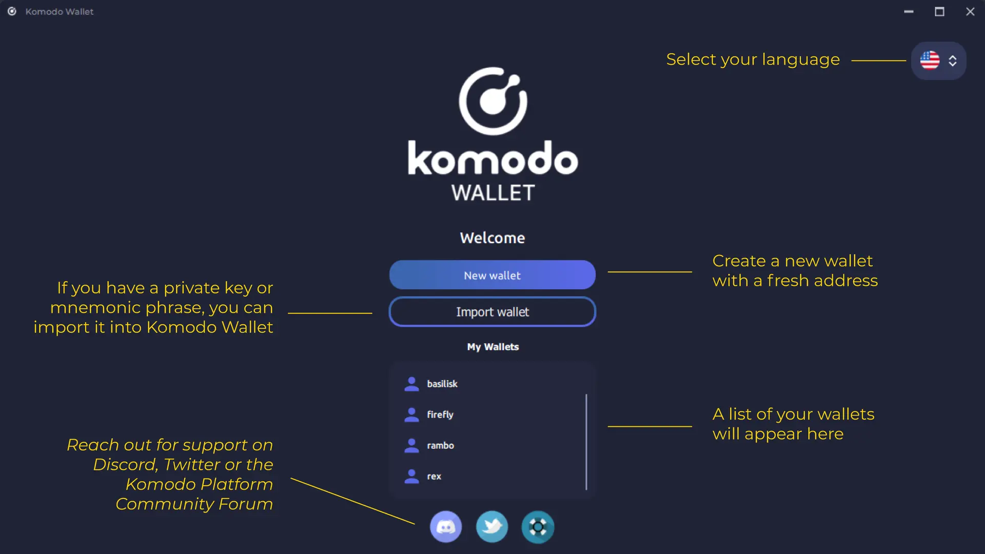 Import Private Key or Seed Phrase Into Komodo Wallet